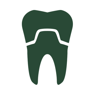 A green tooth with a cap