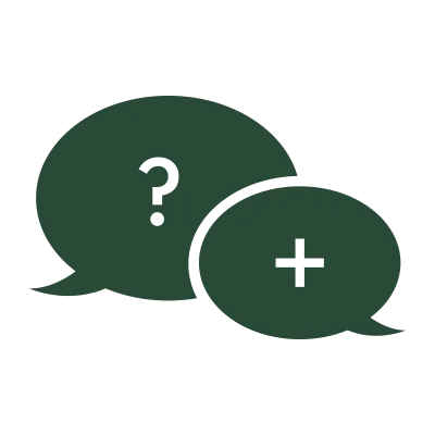 Two green speech bubbles