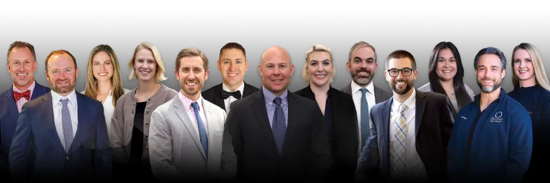 A collage of the doctors at Branin. Dr. Joshua Bender, Dr. Joseph Harberg, Dr. Mary Mercier, Dr. Darby Isaacson, Dr. Stefan Bergeron, Dr. Colin Hirsch, Dr. Scott Dudley, Dr. Claire Sesson, Dr. John Sporidis, Dr. Adam Staffen, Dr. Dominique Rivera, Dr. Stephen Rogers, and Dr. Victoria Gray.
