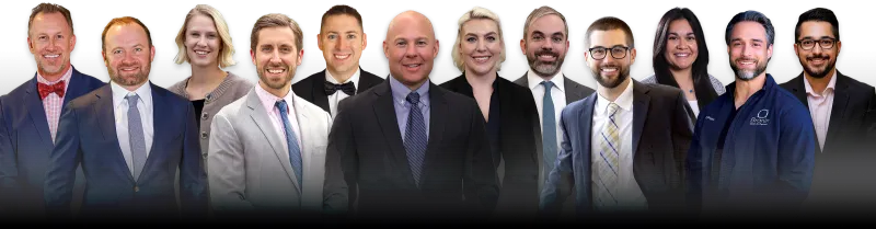 A collage of the doctors at Branin. Dr. Joshua Bender, Dr. Joseph Harberg, Dr. Darby Isaacson, Dr. Stefan Bergeron, Dr. Colin Hirsch, Dr. Scott Dudley, Dr. Claire Sesson, Dr. John Sporidis, Dr. Adam Staffen, Dr. Dominique Rivera, Dr. Stephen Rogers, and Dr. Bryan Romero.